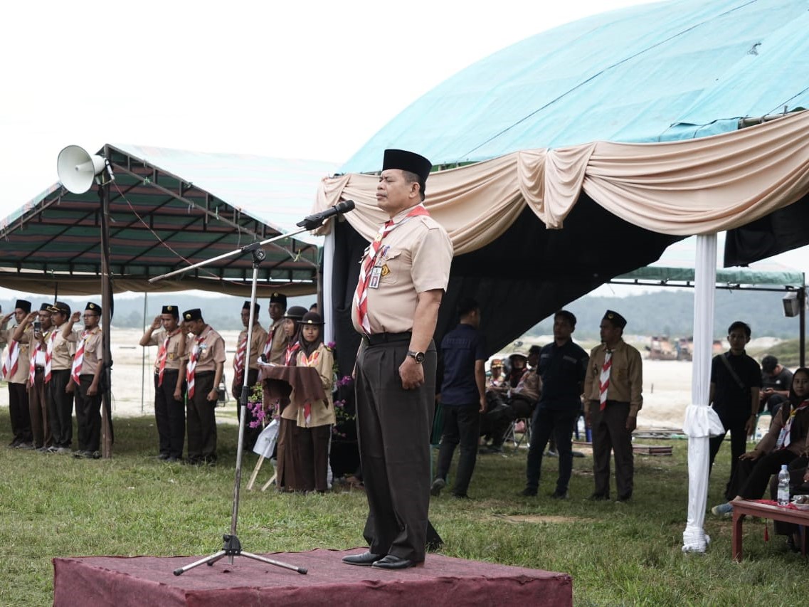 Upacara Pembukaan Jambore Kwartir Ranting 040710 Singingi Hilir Digelar di Bumi Perkemahan Pulau Kore